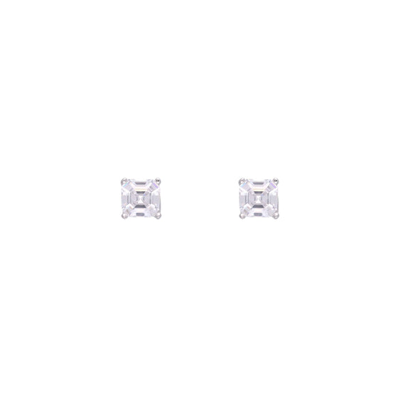 Big Square Solitaire Stud Earrings