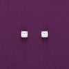 Big Square Solitaire Stud Earrings