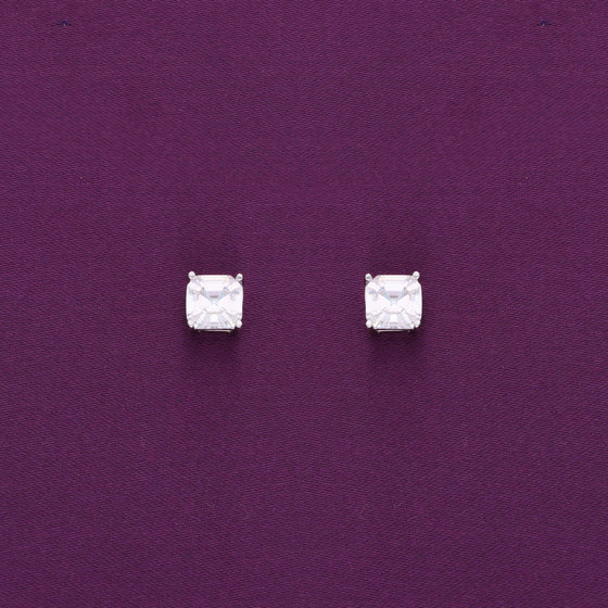 Big Square Solitaire Stud Earrings