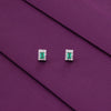 Chic Baguette Rectangle Silver Stud Earrings