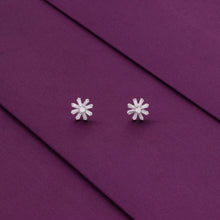  TRENDY FLORAL ZIRCON SILVER CASUAL STUD EARRINGS