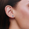 TRENDY FLORAL ZIRCON SILVER CASUAL STUD EARRINGS