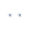 TRENDY FLORAL ZIRCON SILVER CASUAL STUD EARRINGS