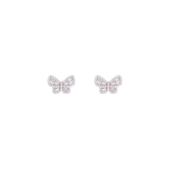 Chic Zircon Studded Butterfly Stud Earrings