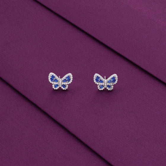 Chic Zircon Studded Butterfly Stud Earrings