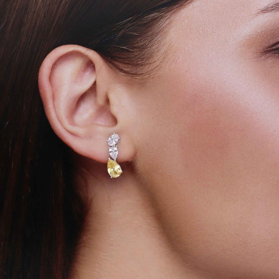 Chic Zircon Link Stud Earrings