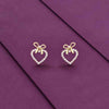 Sterling Silver Mimalistic Heart Bow Stud Earringd