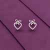 Sterling Silver Mimalistic Heart Bow Stud Earringd