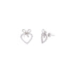 Sterling Silver Mimalistic Heart Bow Stud Earringd