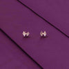 Sterling Silver Rose Gold Zircon Triangle Stud Earrings