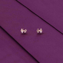  Sterling Silver Rose Gold Zircon Triangle Stud Earrings