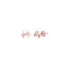 Sterling Silver Rose Gold Zircon Triangle Stud Earrings