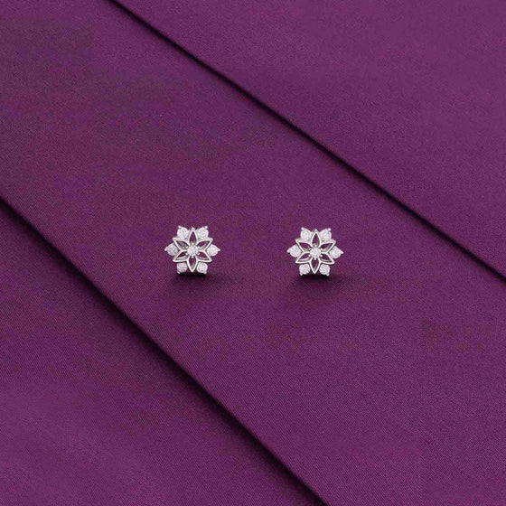 Sterling Silver Mimalistic Floral Stud Earrings