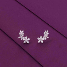  Sterling Silver Chic Floral Stud Earrings