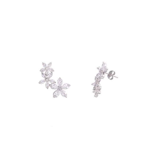 Sterling Silver Chic Floral Stud Earrings