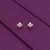 Sterling Silver Floral Solitaire Stud Earrings