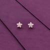 Sterling Silver Solitaire Floral Stud Earrings