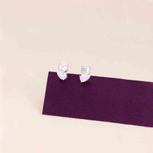  Sterling Silver Elegant Square & Pear-Cut Stud Earrings