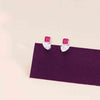 Sterling Silver Elegant Square & Pear-Cut Stud Earrings