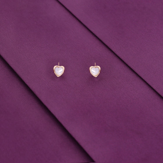 Sterling Silver Minimalistic Heart Stud Earrings