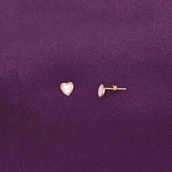 Sterling Silver Minimalistic Heart Stud Earrings