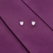  Sterling Silver Minimalistic Heart Stud Earrings