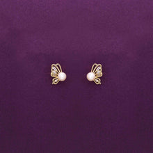  Sterling Pearl Butterfly Stud Earrings