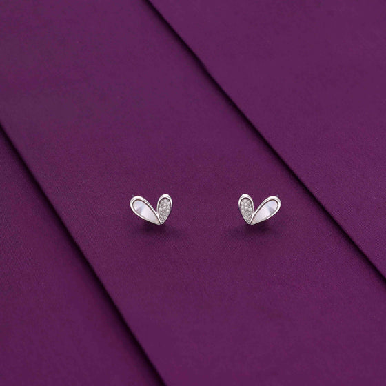 Sterling Love Heart Stud Earring