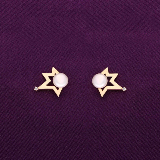 Sterling Pearl Maple Stud Earrings