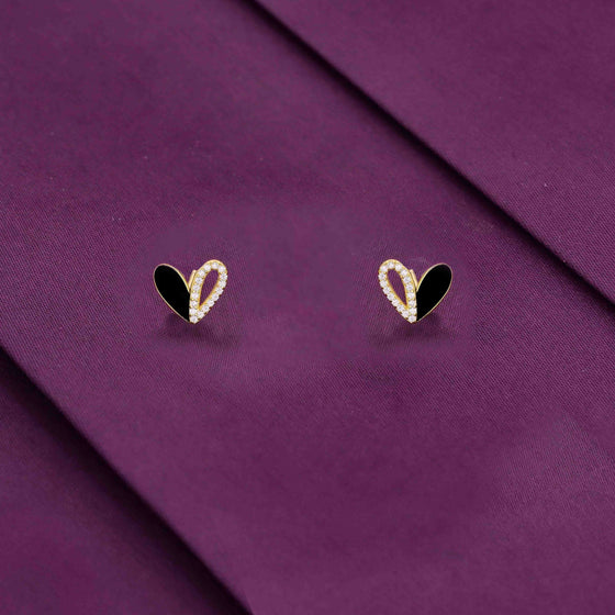 Minimalistic Zircon Heart Stud Earrings