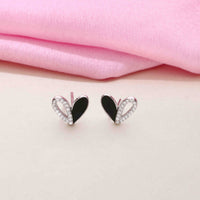Minimalistic Zircon Heart Stud Earrings