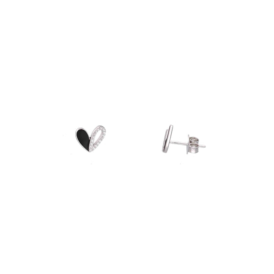 Minimalistic Zircon Heart Stud Earrings