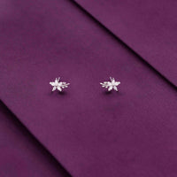 Sterling Stary Leaf Stud Earrings