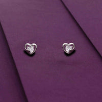 Sterling Silver Heart Solitaire Stud Earring