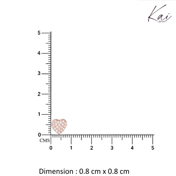 Minimal Zircon Studded Heart Earrings