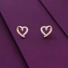 Sterling Silver Stylish Heart Studs