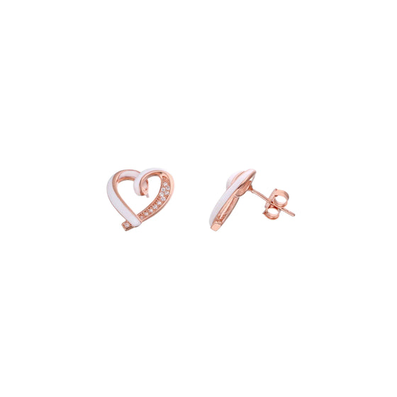 Sterling Silver Stylish Heart Studs