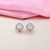 Sterling Silver Solitaire Elegance Stud Earrings