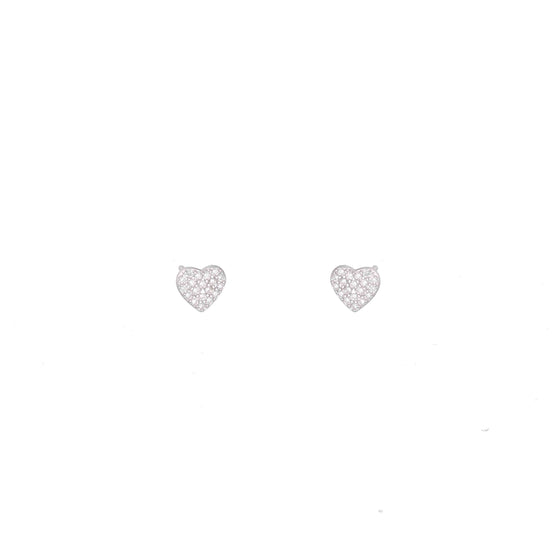 Minimal Zircon Studded Heart Earrings