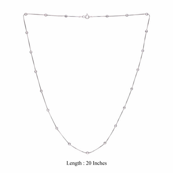 Shimmering Beads Silver Chain Necklace