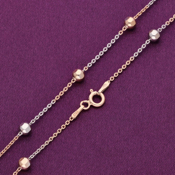 Sterling Silver Dual Tone Link Ball Chain