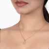 Zircon Single Hamsa Hand Casual Rose Gold Necklace
