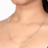 Minimal Multi-colour Zircon Casual Silver Necklace