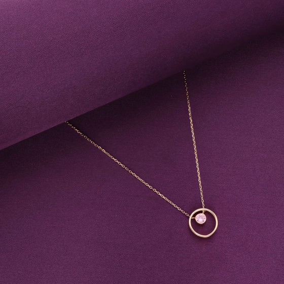 Sterling Silver Circular Zircon Necklace