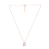 Sterling Silver Square Solitaire Princess Cut Necklace