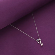  Sterling Silver Floral Pearl Drop Necklace