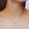 Sterling Silver Single Solitaire Necklace