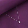 Sterling Silver Single Solitaire Necklace