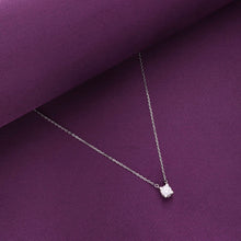  Sterling Silver Single Solitaire Necklace