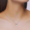 Sterling Silver Single Solitaire Necklace